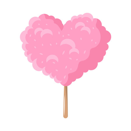 cotton candy heart shapeのイラスト素材