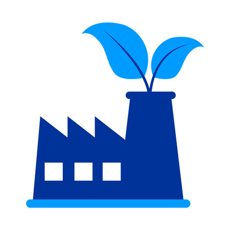 industrial plant and leafs eco alternativeのイラスト素材