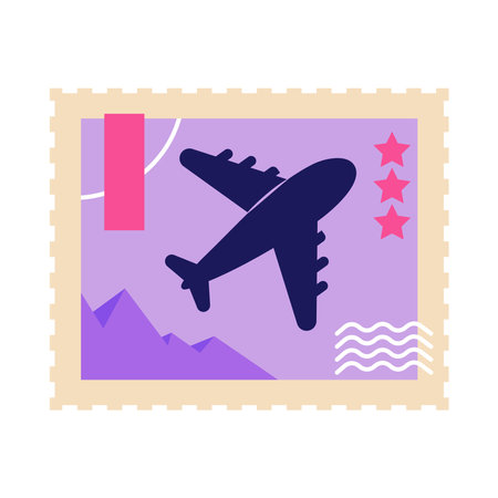 plane postage stampのイラスト素材