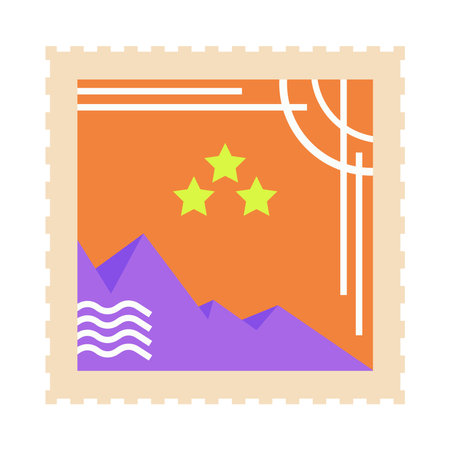 landscape postage stampのイラスト素材