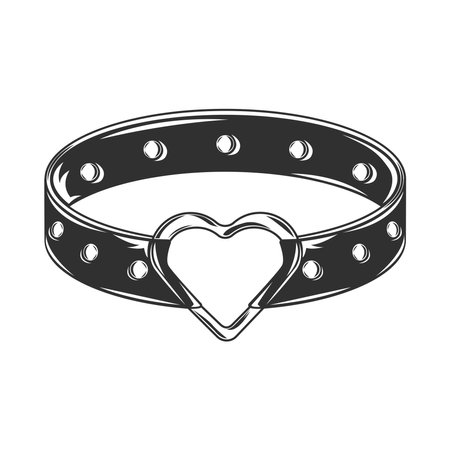 heart collar vintage aestheticのイラスト素材