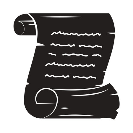 ancient parchment silhouette iconのイラスト素材
