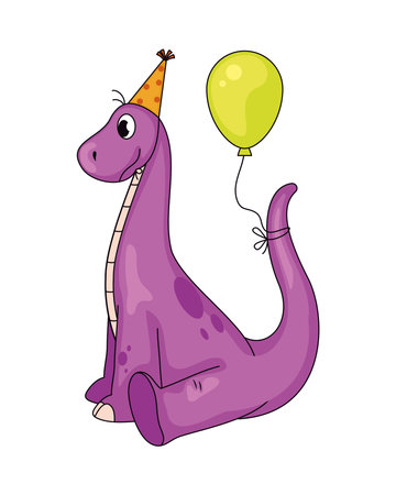 dinosaur animal birthday partyのイラスト素材