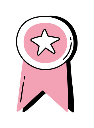 medal hand drawn elementのイラスト素材