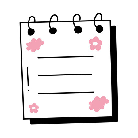 notepad hand drawn elementのイラスト素材