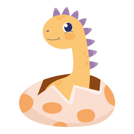 baby dino in eggのイラスト素材