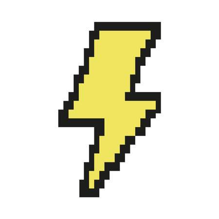 pixelated lightning boltのイラスト素材