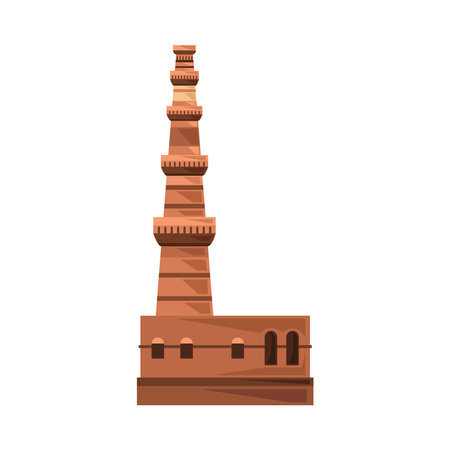 qutub minar monument in new delhiのイラスト素材