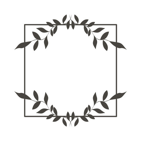 floral frame branch squareのイラスト素材