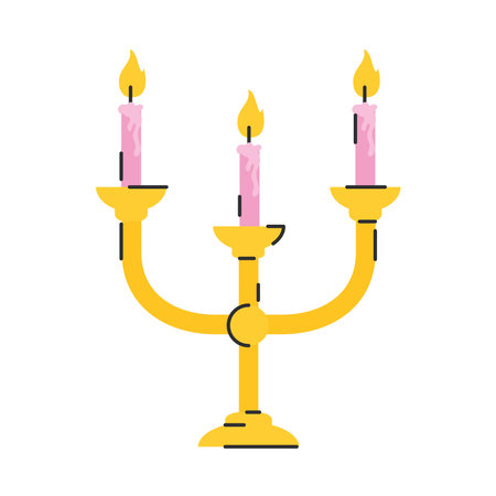 wedding candles in chandelierのイラスト素材