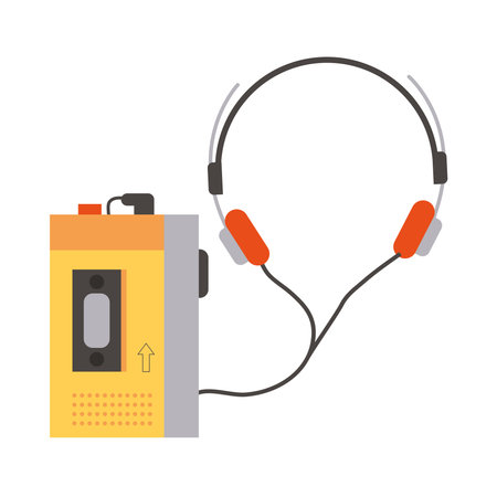 Portable cassette player with headphones iconのイラスト素材