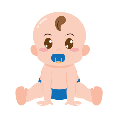 baby with pacifierのイラスト素材