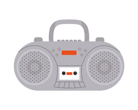 Retro boombox with cassette player illustrationのイラスト素材