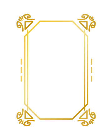 golden swirl frame decorationのイラスト素材