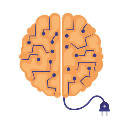 Brain with neural pathways illustrationのイラスト素材
