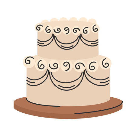 wedding elegant cakeのイラスト素材