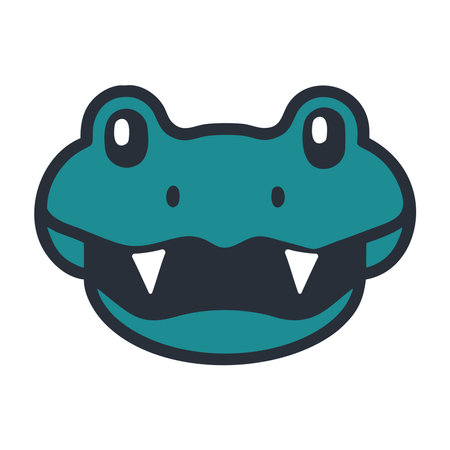 Fierce crocodile head tropical wildlife illustrationのイラスト素材