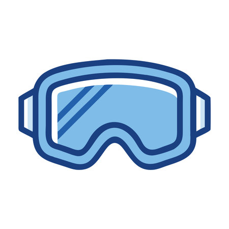 Protective ski goggles winter gear iconのイラスト素材