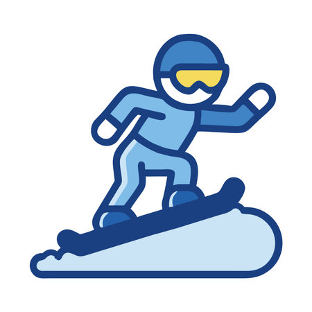 Snowboarder performing jump winter sports illustrationのイラスト素材