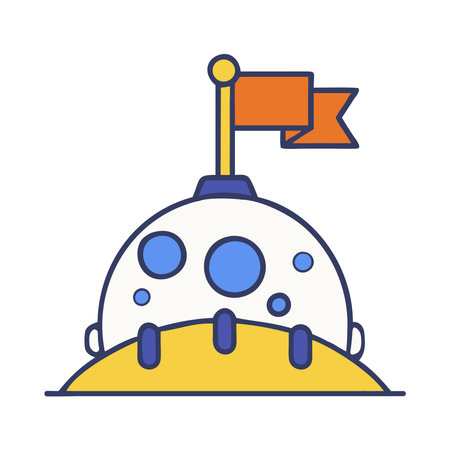 Futuristic moon base habitat illustrationのイラスト素材