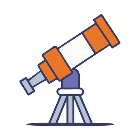 Astronomical telescope stargazing illustration