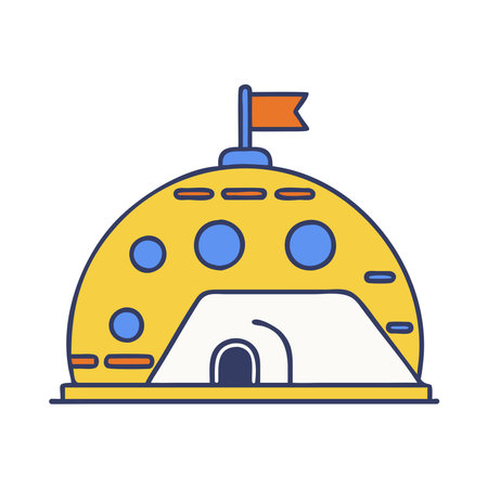 Futuristic space dome habitat illustration