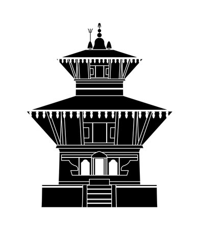 Black pagoda templeのイラスト素材