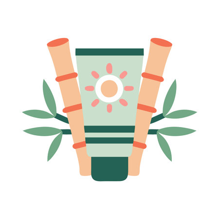 Bamboo Infused Skincare Tube Illustrationのイラスト素材