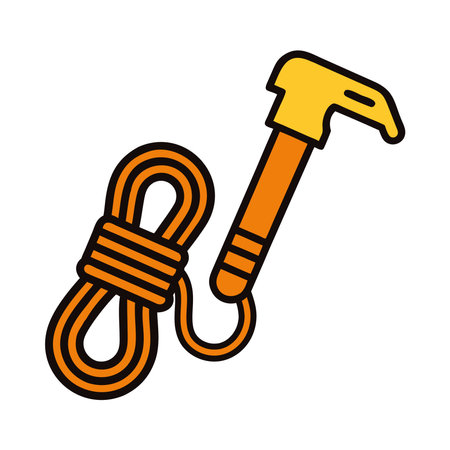 Climbing Rope with Hook Safety Equipmentのイラスト素材
