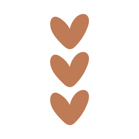 Boho aesthetic abstract heart patternのイラスト素材