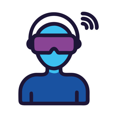 Person Virtual Reality Headset Technology Iconのイラスト素材