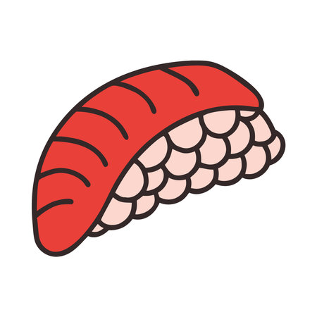 Sushi Asian Food Shrimp Nigiri Iconのイラスト素材