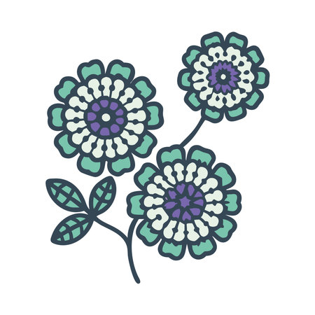 Crocheting Floral Handmade Decoration Iconのイラスト素材