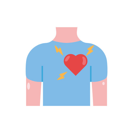 Cardiovascular disease chest symptoms iconのイラスト素材