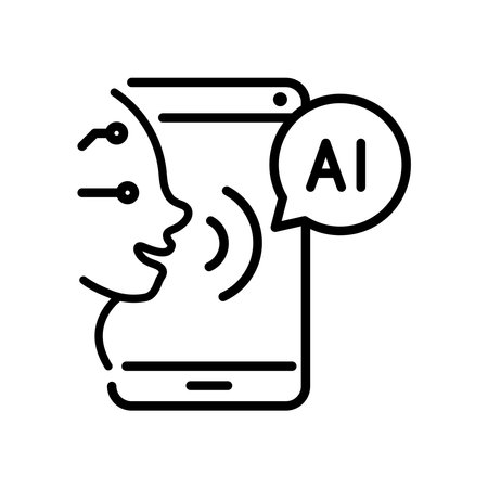 AI voice assistant profile and smartphoneのイラスト素材