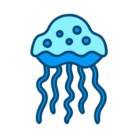 Ocean wildlife jellyfish iconのイラスト素材