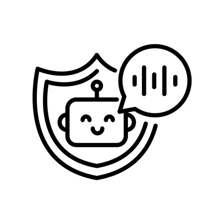 AI voice assistant security shield iconのイラスト素材