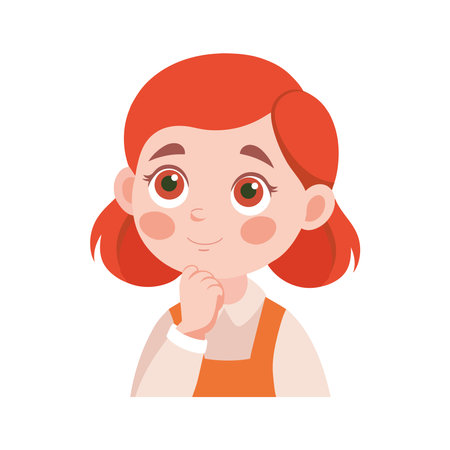 Person thinking young girlのイラスト素材