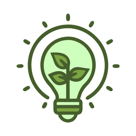 Renewable resources energy saving bulb iconのイラスト素材