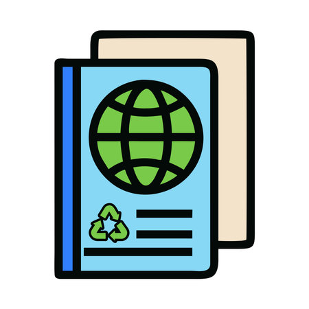 Sustainable Tourism Passport Guide Iconのイラスト素材