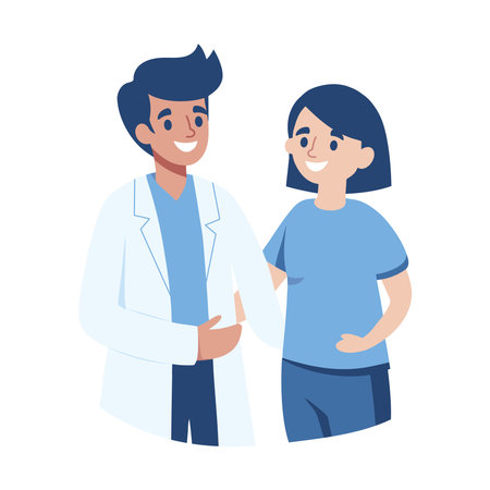 Doctor Check Up Patient Discussion Healthcare Adviceのイラスト素材