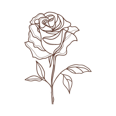 Boho Flower Romantic Rose Iconのイラスト素材