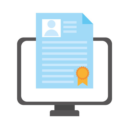 Business Registration Digital Certificate Iconのイラスト素材