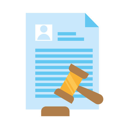 Business Registration Legal Document Gavel Iconのイラスト素材