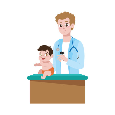 Baby Doctor Routine Checkupのイラスト素材