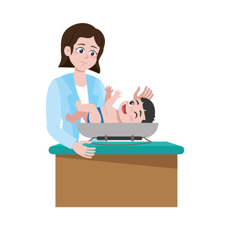 Baby Doctor Newborn Checkupのイラスト素材