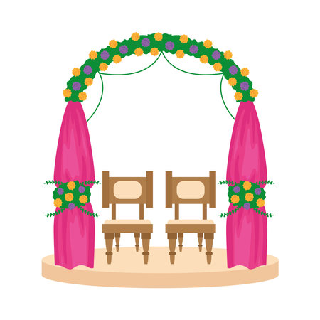 Wedding Mandap Outdoor Settingのイラスト素材