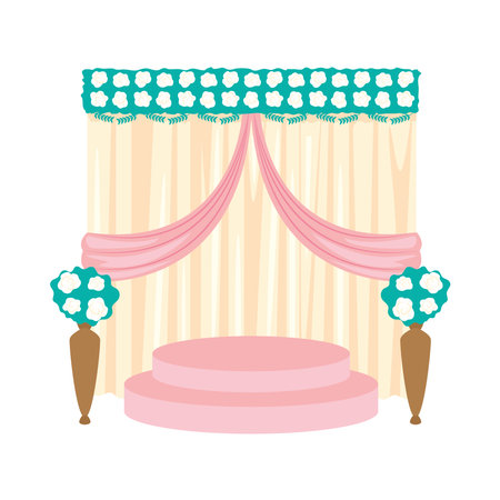 Wedding Stage Draped Curtainsのイラスト素材