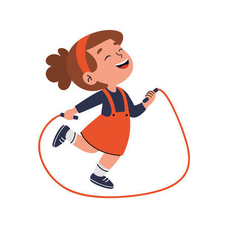 Student Athlete Jumping Rope Fitness School Sports Trainingのイラスト素材