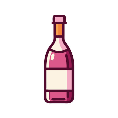Wine Bottle Icon with Labelのイラスト素材